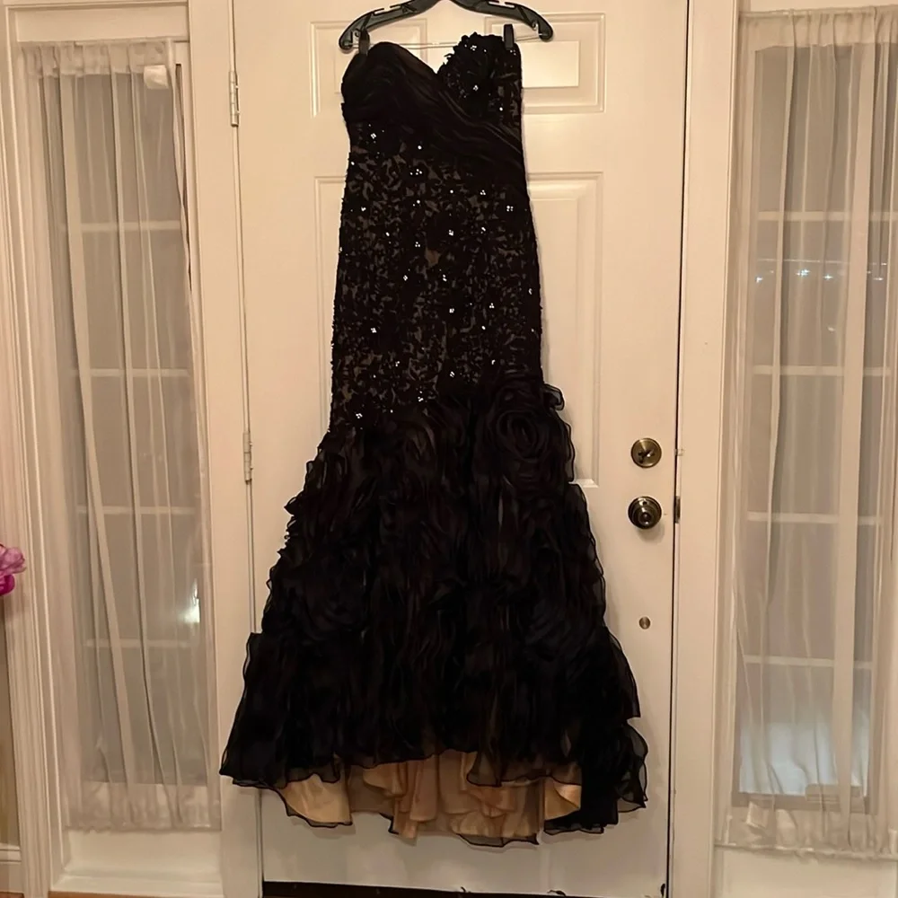 Jovani 4016 Castle Couture Black Prom Dresss - Picture 4 of 12
